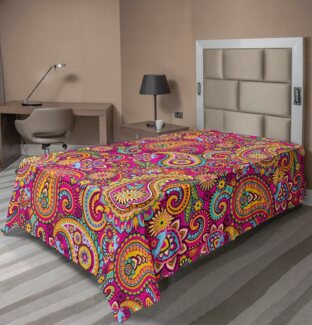 Abakuhaus Betttuch weiches bequemes oberes Bettlaken dekoratives Bett 1 Stück, Bunt Paisley Osten