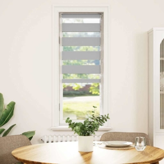 vidaXL Zebrarollo Hellgrau 40x100 cm Stoffbreite 35,9 cm Polyester 4014405