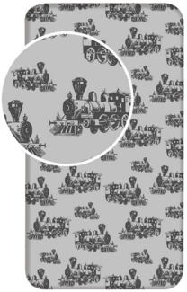 Jerry Fabrics Spannbettlaken Dampflok, Renforcé, (1 Stück)