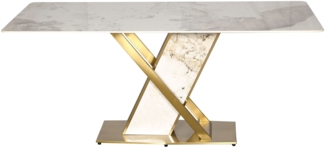 Livin Hill Esstisch 180cm Modig Goldene Beine, weiße Tischplatte M55