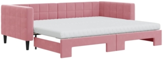 vidaXL Tagesbett Ausziehbar mit Matratzen Rosa 90x200 cm Samt 3196718