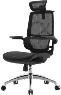 Ergonomischer Bürostuhl 3D Armlehnen Doppelsitzlehnen Mesh Schwarz