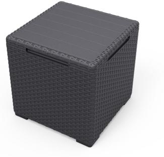 4x Keter Aufbewarungsboxen 37x37x37cm Schwarz Beistelltisch Garten Kisten Rattan