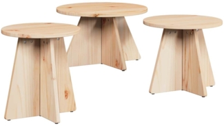 vidaXL Couchtisch 3 pcs Natur 873538