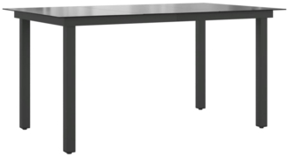 vidaXL Gartentisch Schwarz 150x90x74 cm Aluminium und Glas 42788