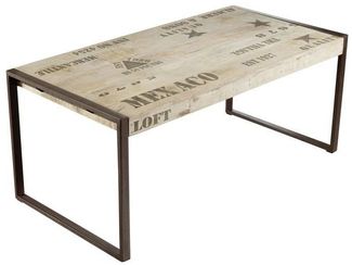 Esstisch Mango 120x70x76 natur bedruckt FACTORY #122