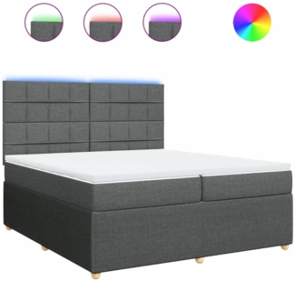 vidaXL Boxspringbett mit Matratze Dunkelgrau 200x200 cm Stoff 3294464