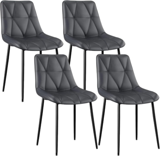 TLGREEN Esszimmerstuhl 2/4-er Küchenstuhl, PU Polsterstuhl mit Rückenlehne, (Metallbeine,Stabil, Komfortabel, Einfache Montage,Bis 200 kg, 4 St), für Wohnzimmer,Café, Teestube