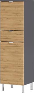 Midischrank >M-415< (BxHxT: 34x120x34 cm) in anthrazit | hellbraun