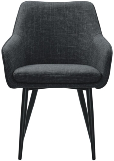Esszimmerstuhl 60 x 61 x 85 cm Polyester Metall Schwarz