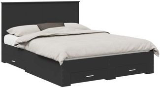 vidaXL Bettrahmen Schwarz und Silber 150 x 200 cm Holzwerkstoff 3411290