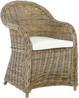 Gartenstuhl Rattan Heller Holzfarbton SUSUA