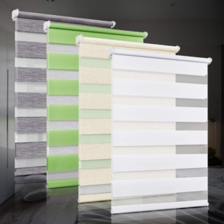 Rollos Plissee ohne Bohren Verdunkelung Doppelrollo Klemmfix Fenster 40x130cm