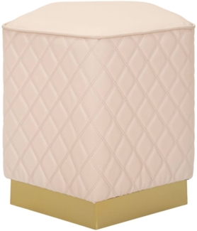 Dmora Pouf Suasa, Mehrzwecksessel, Nachttisch, Hockerhocker, 38x38 h38 cm, Rosa und Gold