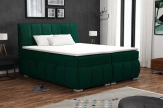 Boxspringbett Schlafzimmerbett VINCENZA 100x200cm in Stoff Monolith