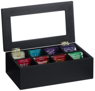 Schwarze Teebox mit 8 Fächern 10047510