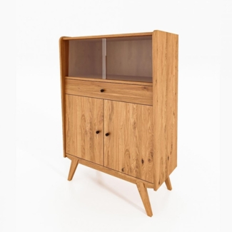 Anrichte Jetro Wildeiche massiv 100x143x50 cm 2 Türen 1 offenes Fach 1 Schublade