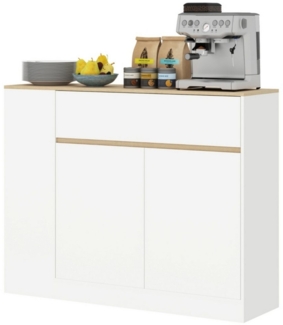 autolock Sideboard Beistellschrank Küchenschrank mit verstellbare Ablage, Kippschutz (105 x 30 x 81,5 cm), Anrichte für Küche, Esszimmer