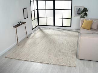 Myflair Möbel & Accessoires Teppich Ava, rechteckig, Höhe: 7 mm, Uni Farben, meliert, Sisal-Optik, auch in rund erhältlich, mit Fransen