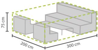 Wetterfeste Schutzhülle Abdeckung L für Garten Lounge Set, 300x200x75cm