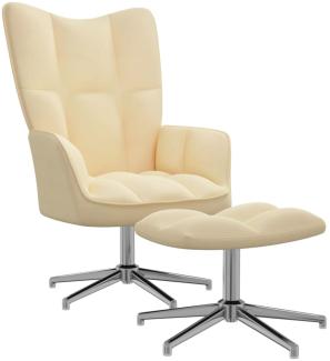 vidaXL Relaxsessel mit Hocker Cremeweiß Samt [328137]