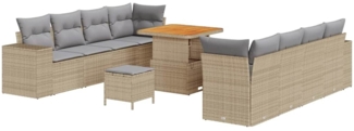 vidaXL Gartensofa-set mit Kissen 11 pcs Beige und Hellgrau Poly-Rattan 3363927