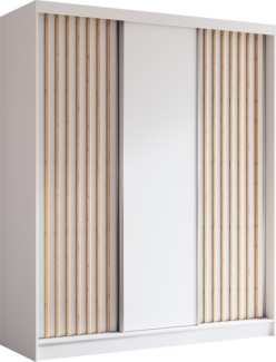 AX LIVING Cabinio Schwebetüren Kleiderschrank Weiß mit Artisan 180cm