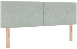 vidaXL Boxspringbett mit Matratze Hellgrau 140 x 190 cm Samt 3342584
