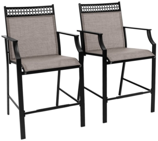 COSTWAY Gartenstuhl (2 St), Balkonstühle, Sitzhöhe 63cm, bis 180 kg belastbar