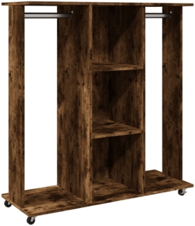 vidaXL Kleiderständer mit Rollen Räuchereiche 102x38x110 cm 848035