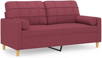 vidaXL 2-Sitzer-Sofa mit Zierkissen Weinrot 140 cm Stoff 3200788