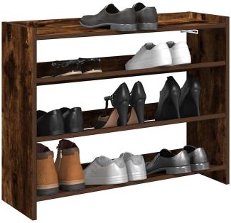 vidaXL Schuhregal Räuchereiche 80x25x61,5 cm Holzwerkstoff 859918