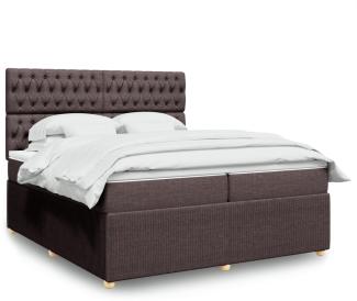 vidaXL Boxspringbett mit Matratze Dunkelbraun 200x200 cm Stoff 3294473