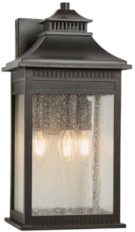 Außenleuchte, Wandlampe, Laterne, Bronze, H 42 cm