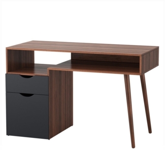 COSTWAY Schreibtisch mit offenem Fach und Schrank, Computertisch Holz, Bürotisch modern 120x55x78cm für Schlafzimmer, Büro, Wohnzimmer