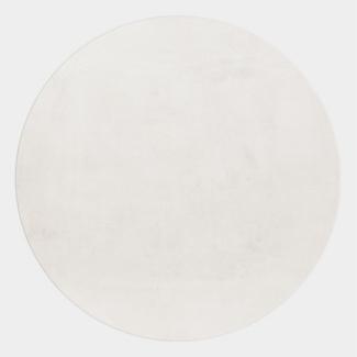 Ayyildiz Teppiche Hochflor-Teppich POUFFY 5100, rund, Höhe: 20 mm, Läufer, weicher glatter Softflor, Kaninchen Fell Haptik, waschbar