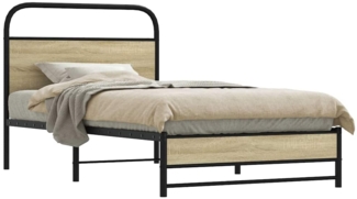 vidaXL Bettgestell ohne Matratze 107x203 cm Sonoma-Eiche Holzwerkstoff 4100424