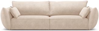 Micadoni 3-Sitzer Sofa Kaelle | Bezug Beige | Beinfarbe Black Plastic
