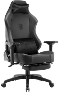 Dowinx Gaming-Stuhl Bürostuhl Ergonomischer Computer Stuhl mit Fußstütze, 4D-Armlehnen, mit Wildleder Kopfstütze und Lendenwirbelstütze