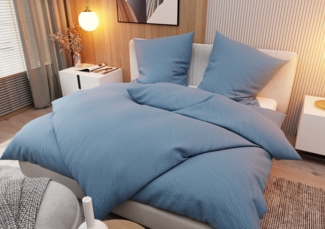 Mako Interlock Jersey Bettwäsche dunkelblau floral Garnitur 155x220 + 80x80