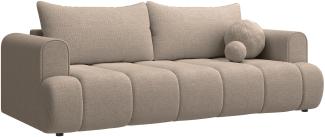 Selsey 'Dandelino' 3-Sitzer Sofa mit Schlaffunktion, Chenille-Bezug, beige, ca. 90 x 250 x 112 cm