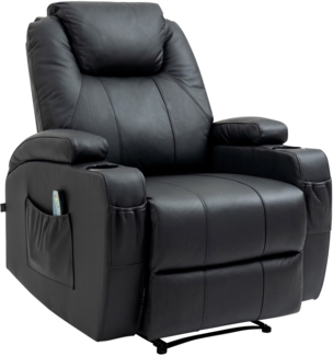 CLP Sessel Galena mit Massagefunktion,schwarz Echtleder