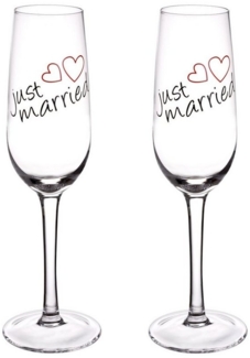 2er Set Sektglas "Just Married" 210 ml