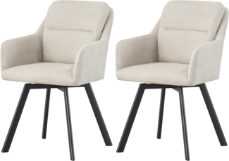 Stuhl (B/H/T): 53 x 87 x 62 cm in Creme