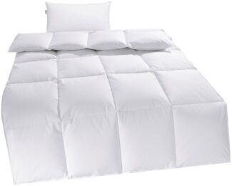 OTTO home Daunenbettdecke + Kopfkissen Cyra Set, Bettdecke 135x200 & 155x220 cm mit Kissen 80x80 cm, Füllung: Daunen & Federn, Set, wo besonders auf artgerechte Haltung der Tiere geachtet wird