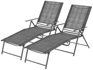 KOMFOTTEU Gartenliege, 2er Set Sonnenliege klappbar, bis 150kg