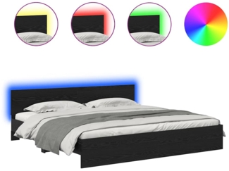 vidaXL Bettrahmen Schwarz Eichen-Optik 200 x 200 cm Holzwerkstoff 3403603