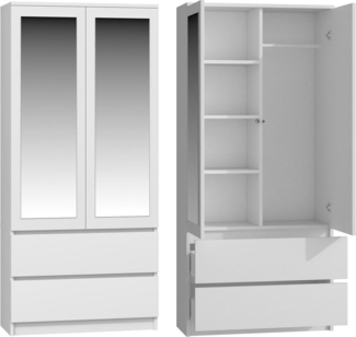 MAGOWA Kleiderschrank MALWA SS – stilvoll & funktional für Büro oder Schlafzimmer Maße: B 90 × H 180 × T 50 cm