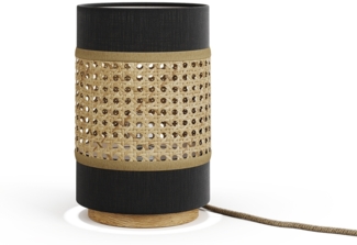 Vicco Tischlampe Rattan/Schwarz 17.5x26.5 cm, Morten