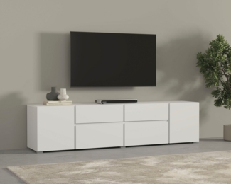 INOSIGN Lowboard Asymetric, Breite 195 cm, grifflos, 2Klappen/2Schubkästen/2Tür, TV-Schrank mit viel Stauraum, TV-Board